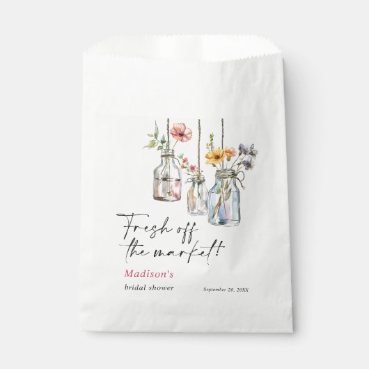 Vers van de markt Floral Jar Vrijgezellenfeest Bedankzakje (Voorkant)