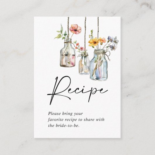 Vers van de markt Floral Jar Vrijgezellenfeest Informatiekaartje (Voorkant)