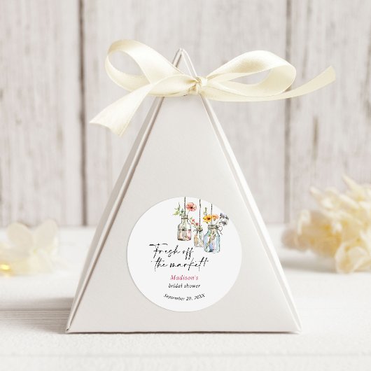 Vers van de markt Floral Jar Vrijgezellenfeest Ronde Sticker