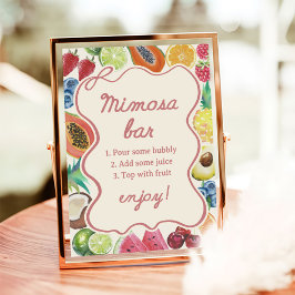 Vers van de markt Fruit Bridal Mimosa Bar Poster