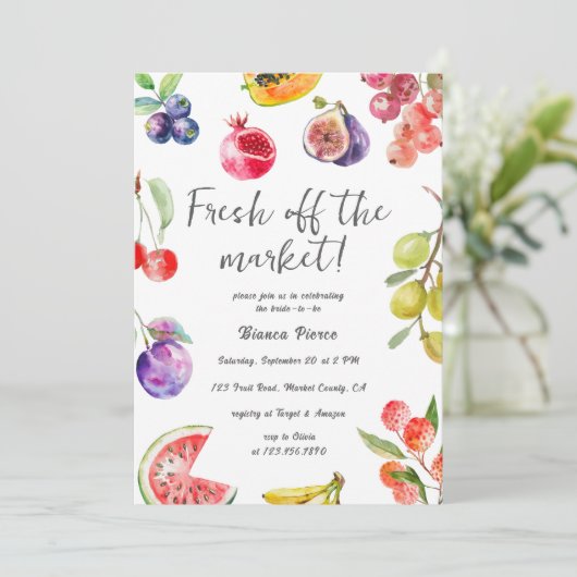 Vers van de markt Fruit Vrijgezellenfeest Kaart (Staand voorkant)