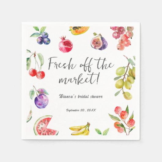 Vers van de markt Fruit Vrijgezellenfeest Servet (Voorkant)