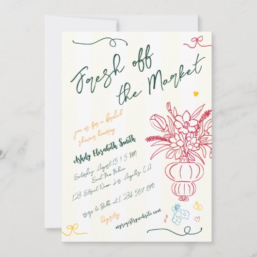 Vers van de markt Fun Hand getrokken Vrijgezellenf Kaart (Voorkant)