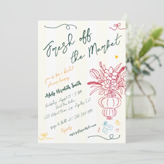 Vers van de markt Fun Hand getrokken Vrijgezellenf Kaart (Staand voorkant)