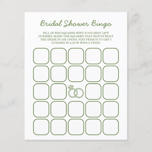 Vers van de markt Green Vrijgezellenfeest Bingo (Voorkant)