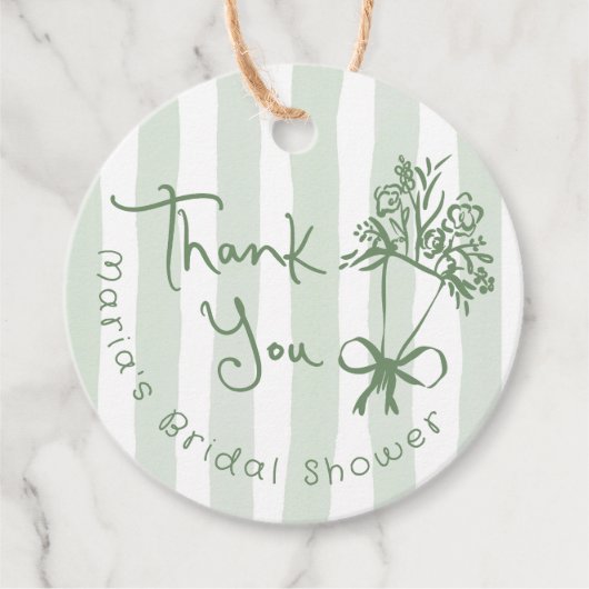 Vers van de markt grillige groene hand getrokken bedankjes labels (Voorkant)