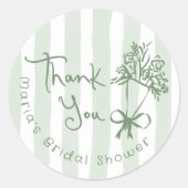 Vers van de markt grillige groene hand getrokken ronde sticker (Voorkant)