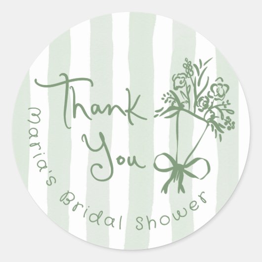 Vers van de markt grillige groene hand getrokken ronde sticker (Voorkant)