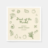Vers Van De Markt Groen Hand Getekend Servet (Voorkant)