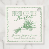 Vers van de markt Groen Vrijgezellenfeest Bedankjes Labels (Achterkant)