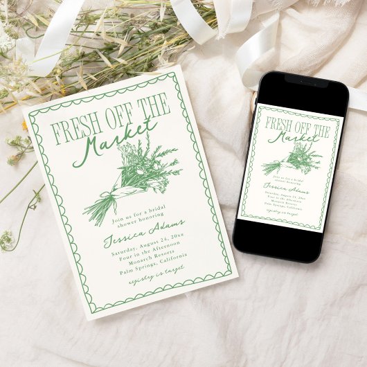 Vers van de markt Groen Vrijgezellenfeest Kaart