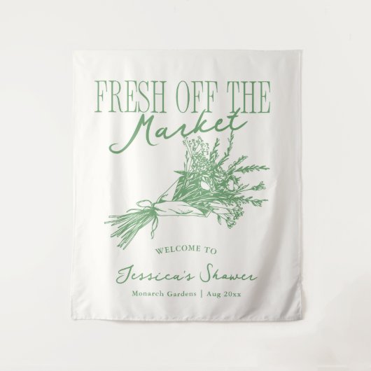 Vers van de markt Groen Vrijgezellenfeest Wandkleed (Voorkant)