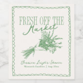 Vers van de Markt Groene Bruidsdouche Wijn Etiket (Enkel label)