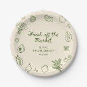 Vers van de markt groene hand getekend papieren bordje (Voorkant)