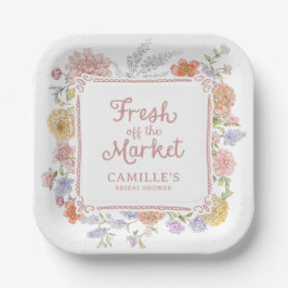 Vers van de markt Hand getrokken Vrijgezellenfeest Papieren Bordje