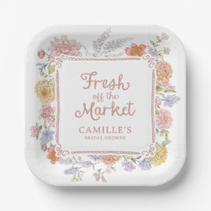 Vers van de markt Hand getrokken Vrijgezellenfeest Papieren Bordje