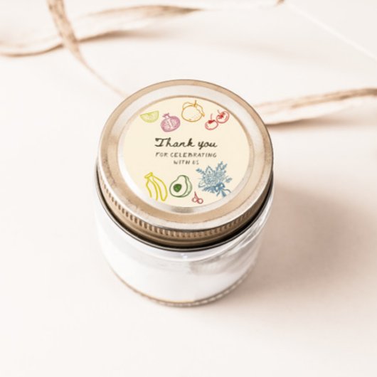 Vers Van De Markt Handgetekende Dankjewel Ronde Sticker