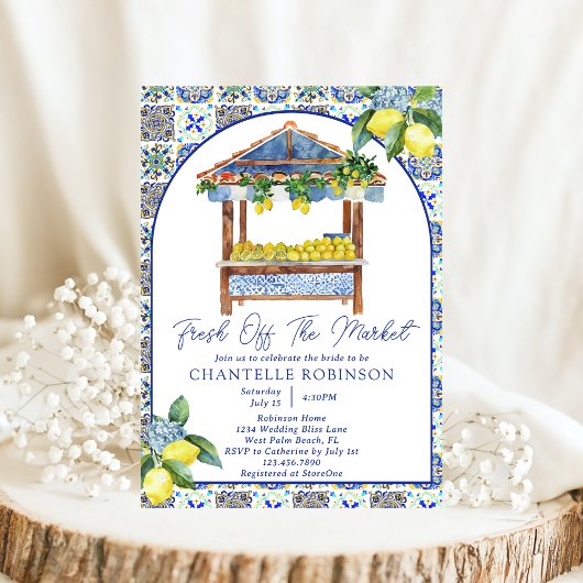 Vers van de markt Italiaans citroen Vrijgezellenfe Kaart