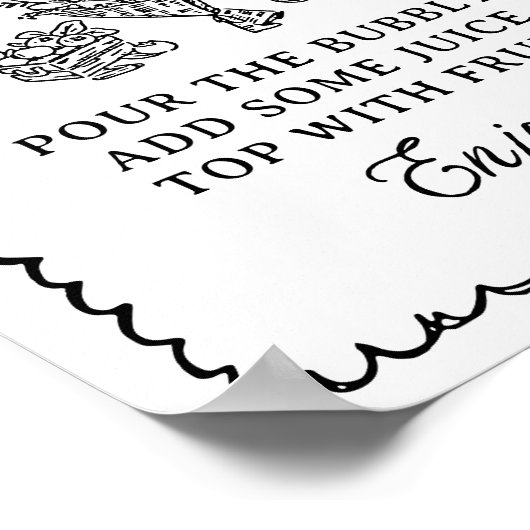 Vers van de markt Mimosa Bar Vrijgezellenfeest Tek Poster (Hoek)