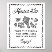 Vers van de markt Mimosa Bar Vrijgezellenfeest Tek Poster (Voorkant)