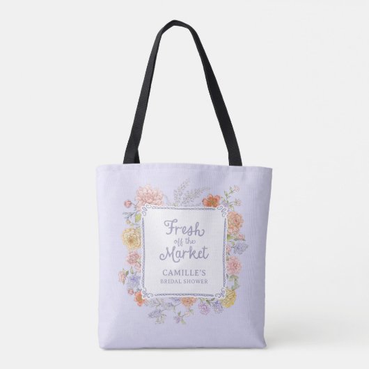 Vers van de markt Paarse Bloemen Tote Bag (Achterkant)