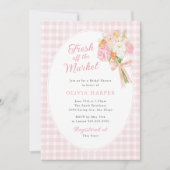 Vers Van De Markt Preppy Roze Bruidsdiner Kaart (Voorkant)