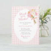Vers Van De Markt Preppy Roze Bruidsdiner Kaart (Staand voorkant)