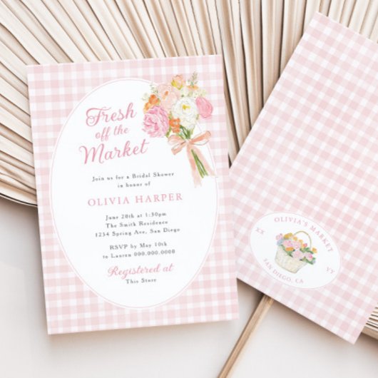 Vers Van De Markt Preppy Roze Bruidsdiner Kaart