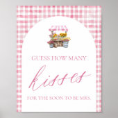 Vers van de markt raden hoeveel kussen teken poster (Voorkant)