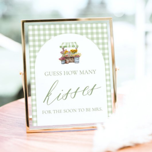 Vers van de markt raden hoeveel kussen teken poster