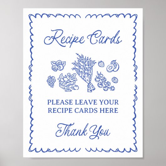 Vers van de markt Recept Kaarten Douche Teken Poster (Voorkant)