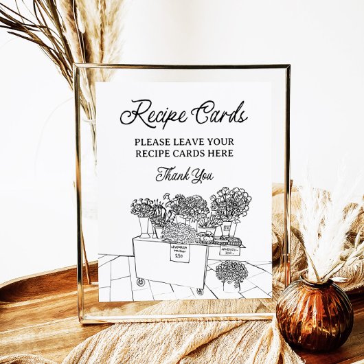 Vers van de markt Recept Kaarten Douche Teken Poster