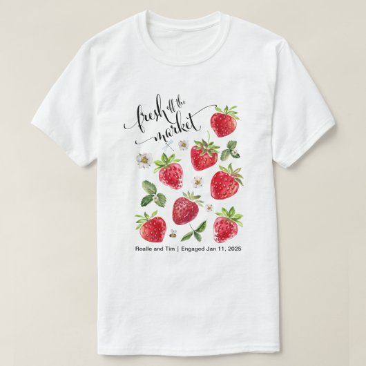 Vers van de markt Retro Aardbeien T-shirt (Design voorkant)