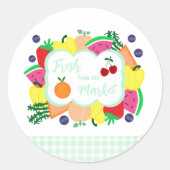Vers van de Markt Ronde Sticker (Voorkant)