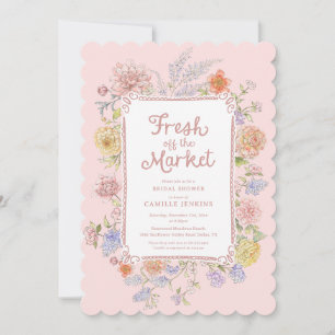 Vers van de markt Roze Bloemen Vrijgezellenfeest Kaart