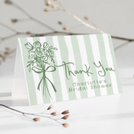 Vers van de markt Sage Green Bridal Dank u Kaart
