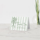 Vers van de markt Sage Green Bridal Dank u Kaart (Voorkant)