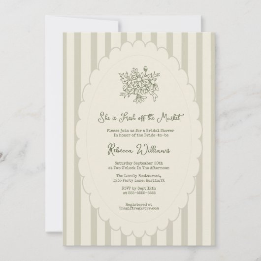 Vers van de markt Sage Green Vrijgezellenfeest Kaart (Voorkant)