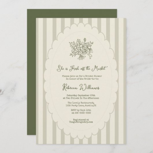 Vers van de markt Sage Green Vrijgezellenfeest Kaart (Voorkant / Achterkant)