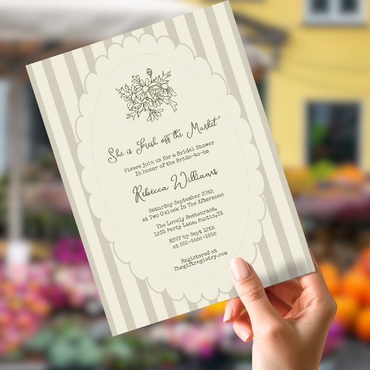 Vers van de markt Sage Green Vrijgezellenfeest Kaart