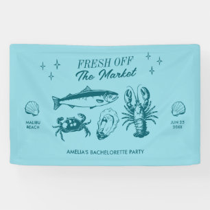 Vers van de markt Seafood Bachelorette Party Spandoek