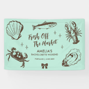 Vers van de markt Seafood Bachelorette Party Spandoek