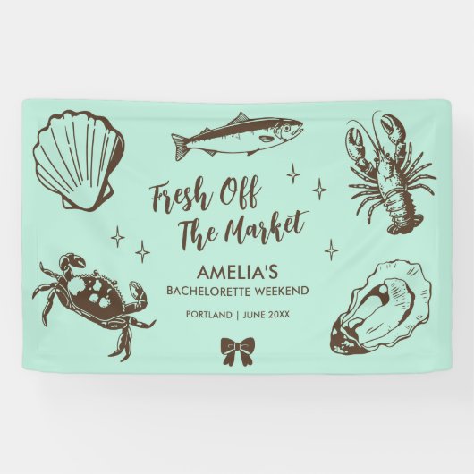 Vers van de markt Seafood Bachelorette Party Spandoek (Horizontaal)