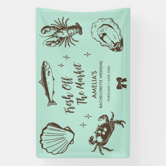 Vers van de markt Seafood Bachelorette Party Spandoek (Verticaal)