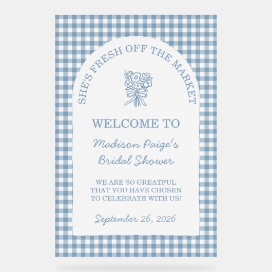 Vers van de markt Vrijgezellenfeest blauw Acryl Bord (Voorkant)