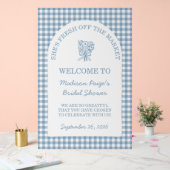 Vers van de markt Vrijgezellenfeest blauw Acryl Bord (Huwelijk)