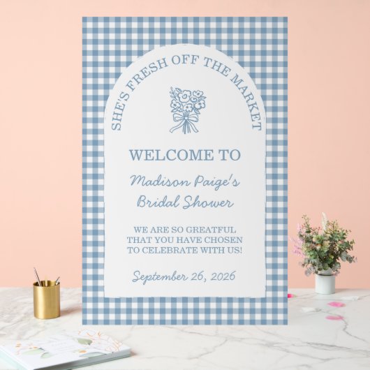 Vers van de markt Vrijgezellenfeest blauw Acryl Bord (Huwelijk)