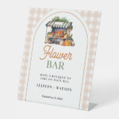 Vers van de markt vrijgezellenfeest bloemenbar Tek Reclamebord Met Voetstuk (Voorkant)