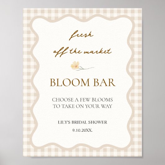 Vers van de markt Vrijgezellenfeest Bloom Bar Poster (Voorkant)