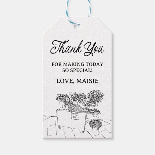 Vers van de markt Vrijgezellenfeest, boerenmarkt Cadeaulabel (Voorkant)